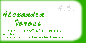 alexandra voross business card